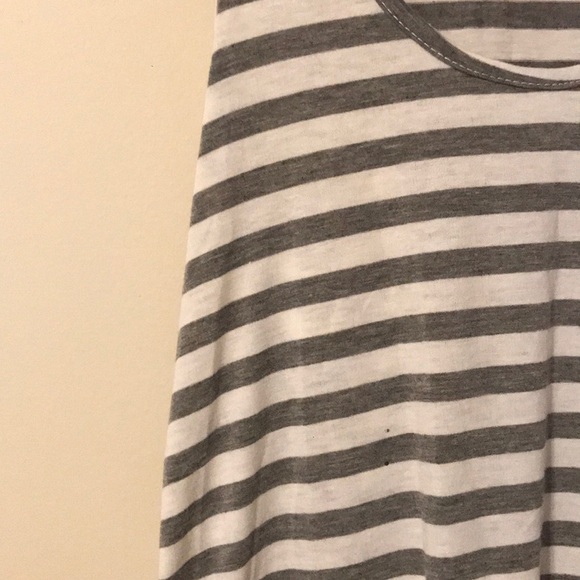 Gray and White Stripe Tank Top/Beach Coverup - Picture 4 of 5